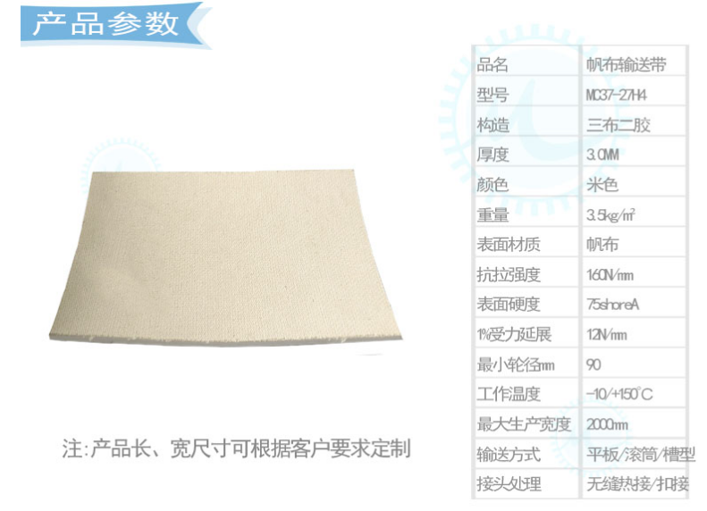 帆布輸送帶規格尺寸